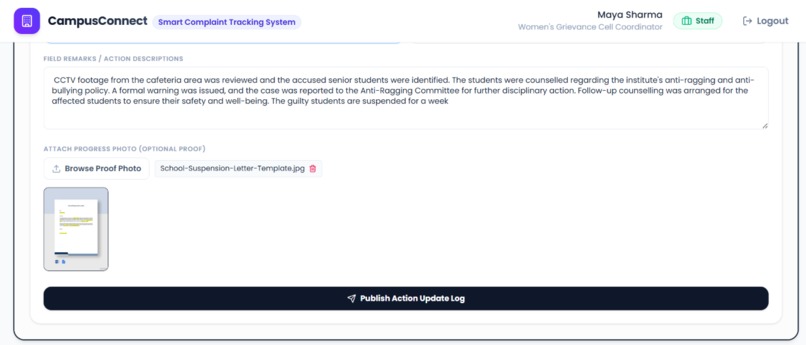 CampusConnect: Smart Complaint Tracking System – screenshot 9