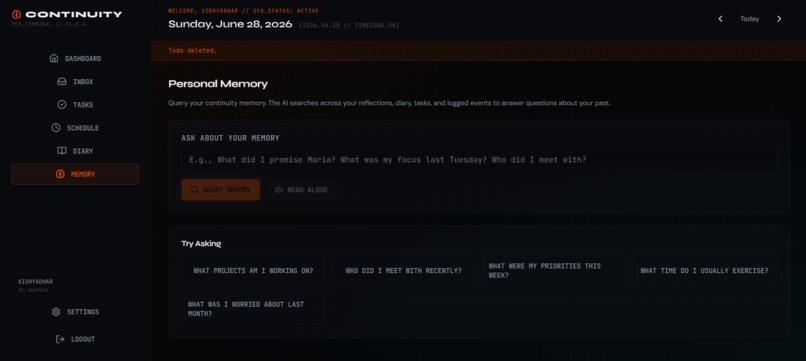 Continuity — Your Personal Memory & Productivity System – screenshot 5