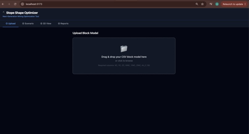 Stope Shape Optimizer – screenshot 2