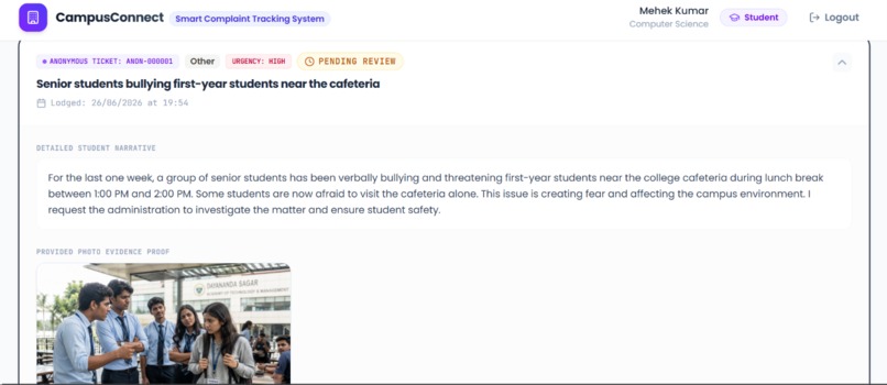 CampusConnect: Smart Complaint Tracking System – screenshot 11