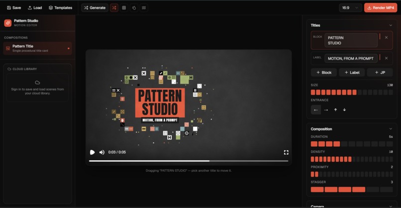 Pattern Studio —Motion Graphics for Creators – screenshot 1