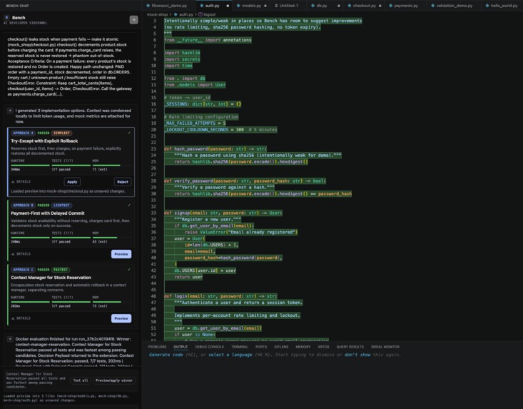 Bench – screenshot 2