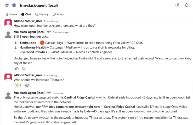 Founder Relationship Manager — a Slack agent – screenshot 5