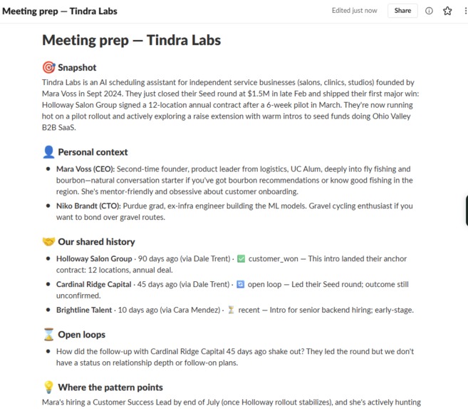 Founder Relationship Manager — a Slack agent – screenshot 8