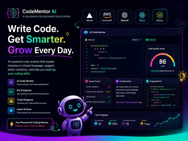 CodeMentor AI – AI Reviewer for Beginner Developers – screenshot 1