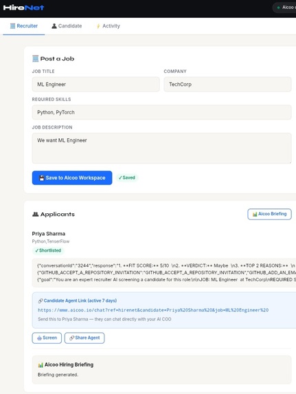 HireNet – screenshot 1