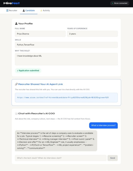 HireNet – screenshot 2