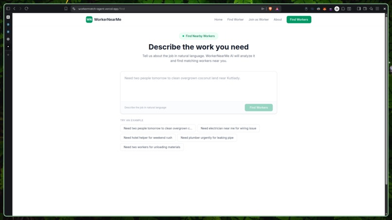 WorkerNearMe AI – screenshot 1