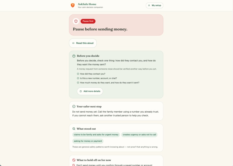 AskSafe Home – screenshot 3