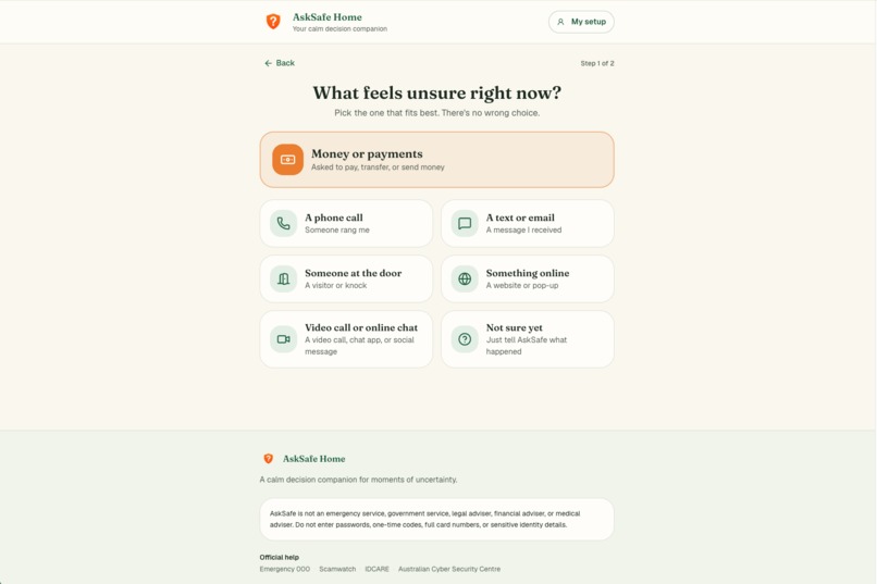 AskSafe Home – screenshot 1