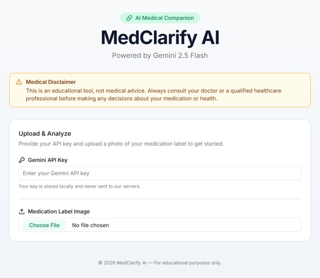 MedClarify AI – screenshot 1