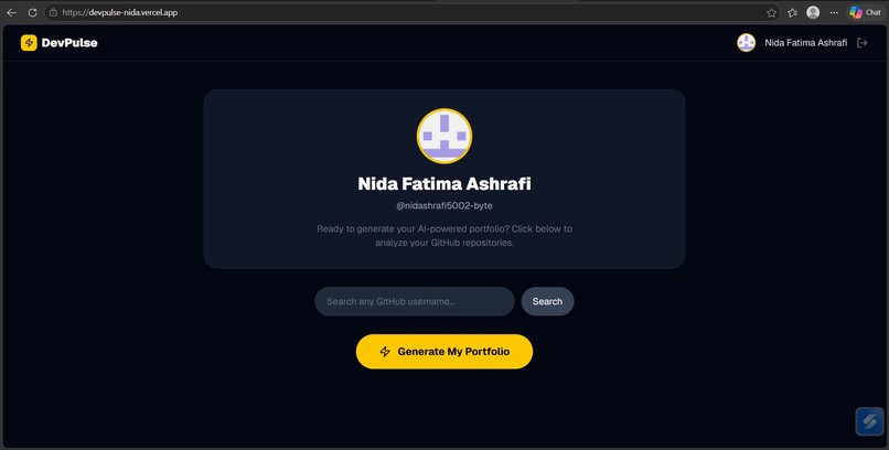 DevPulse – screenshot 2