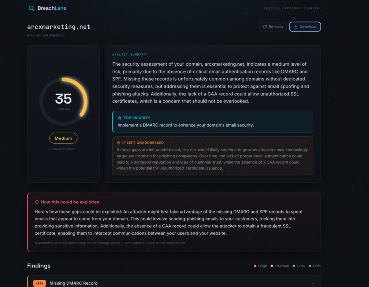 BreachLens – screenshot 2