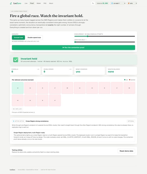 LotZero, global live auctions with zero oversells – screenshot 2