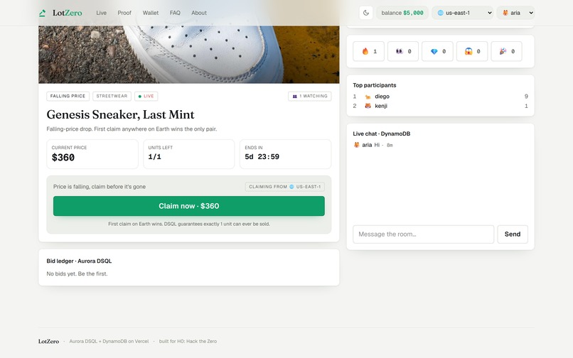 LotZero, global live auctions with zero oversells – screenshot 7