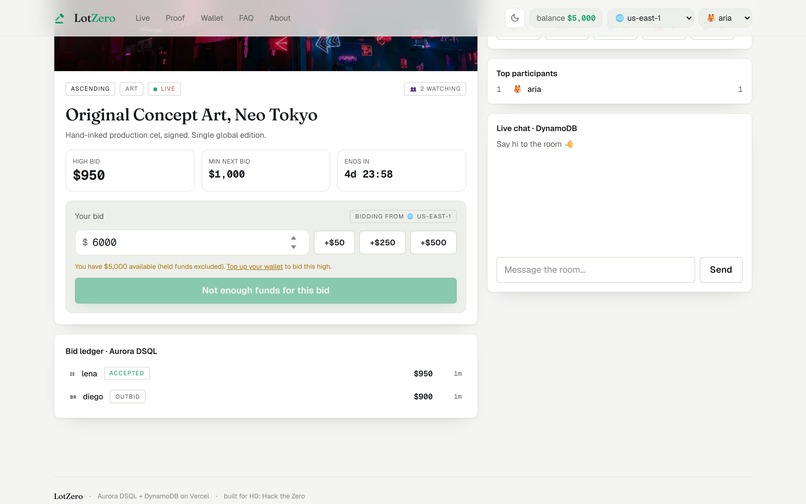 LotZero, global live auctions with zero oversells – screenshot 8