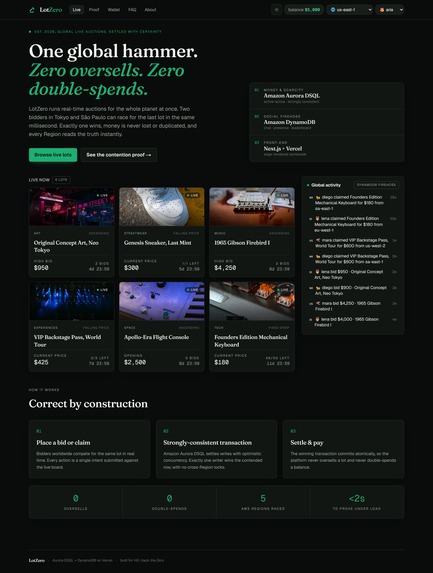 LotZero, global live auctions with zero oversells – screenshot 9
