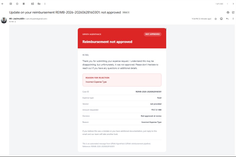 ClaimAgent: AI-Orchestrated Reimbursements – screenshot 12