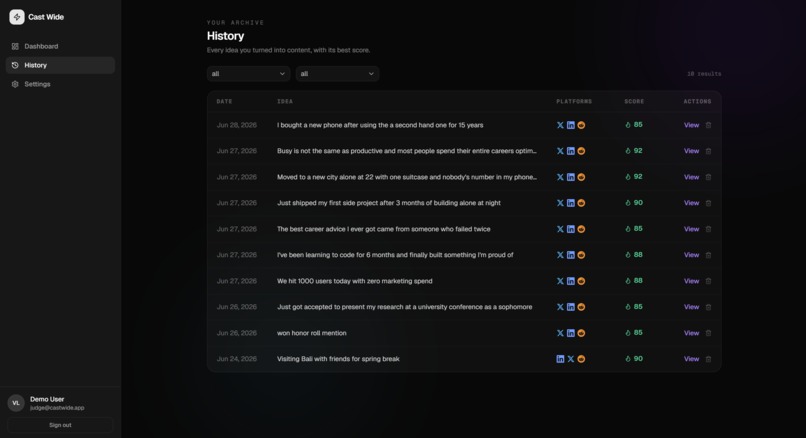 Cast Wide – screenshot 5