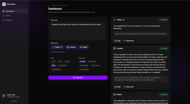 Cast Wide – screenshot 3