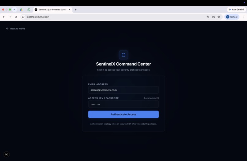 SentinelX- AI powered cyber security command center – screenshot 1