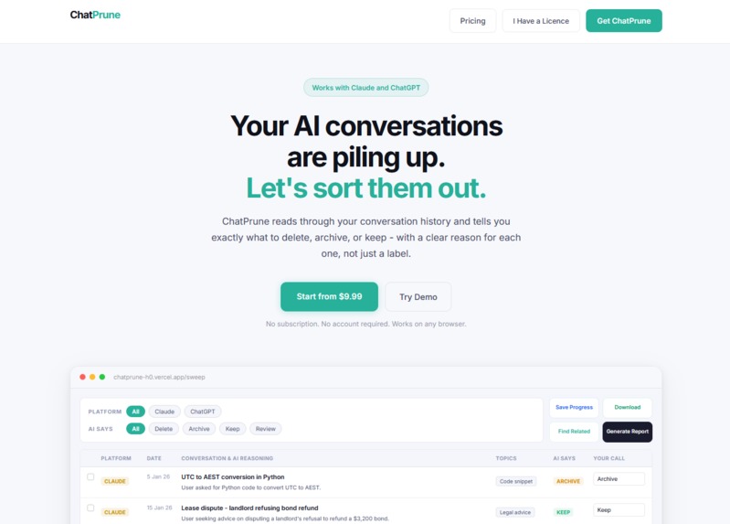 ChatPrune – screenshot 1