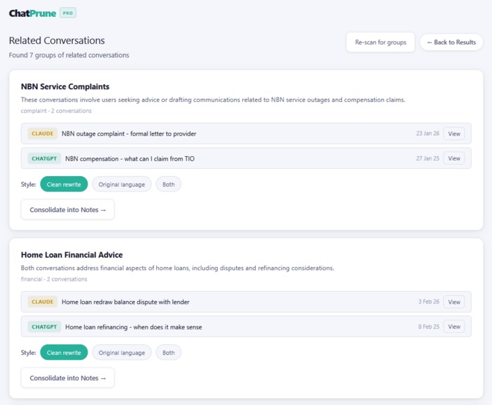 ChatPrune – screenshot 3