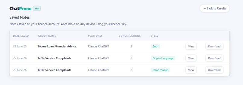 ChatPrune – screenshot 4