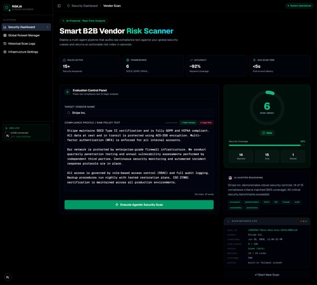 VendorGuard — Smart B2B Vendor Risk Scanner – screenshot 1