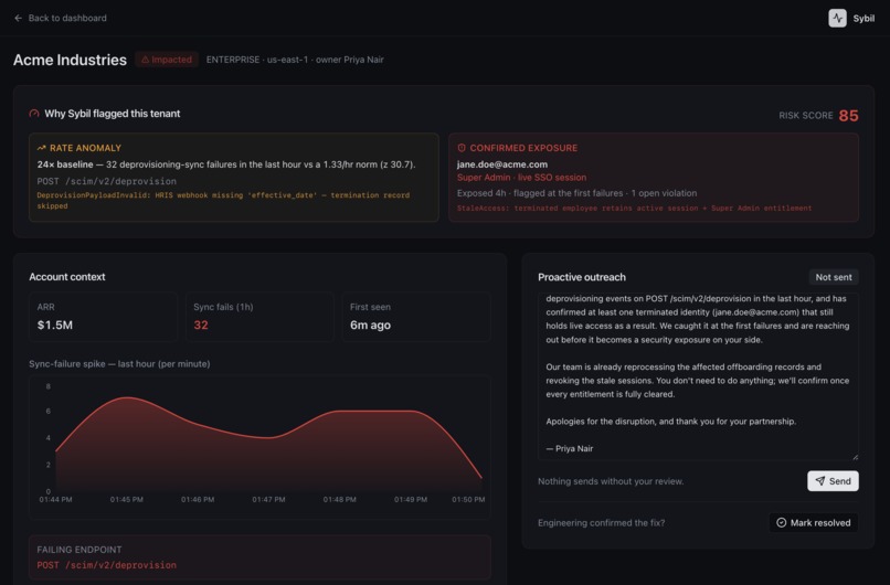 Sybil: Customer Observability for B2B SaaS – screenshot 4