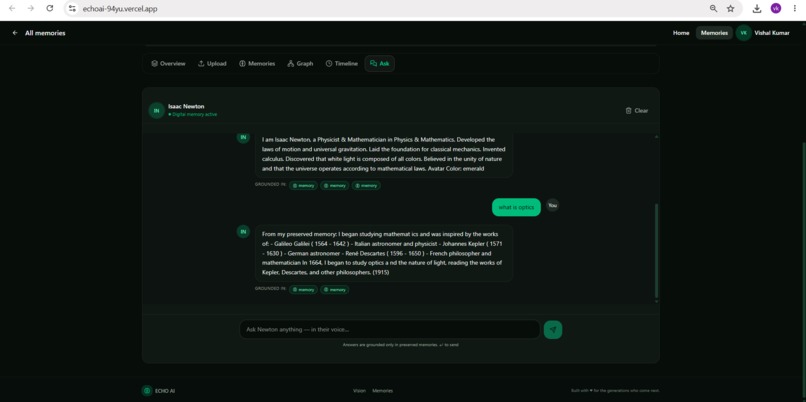 ECHO AI - A Digital Memory Layer for Humanity – screenshot 2