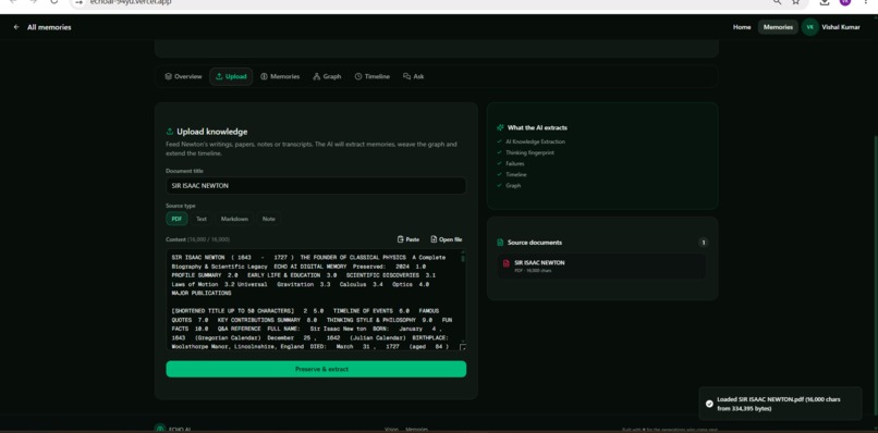 ECHO AI - A Digital Memory Layer for Humanity – screenshot 9