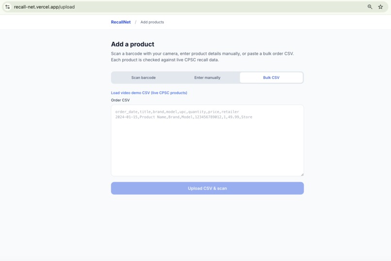 RecallNet — Recall Intelligence for Your Purchases – screenshot 7