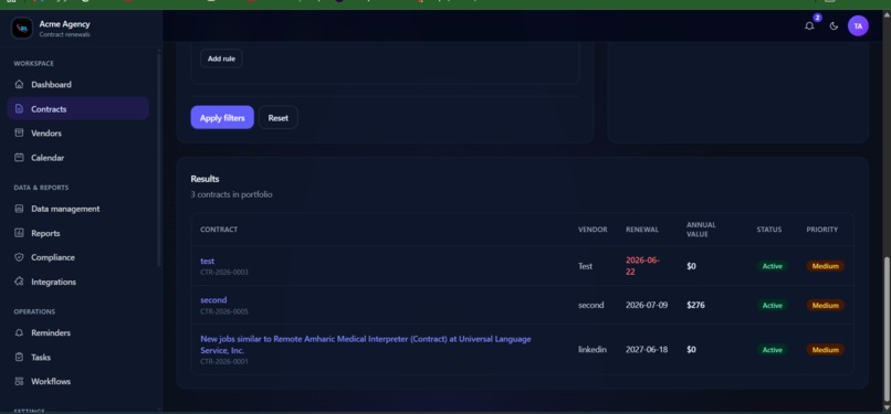 RenewalRadar – screenshot 2