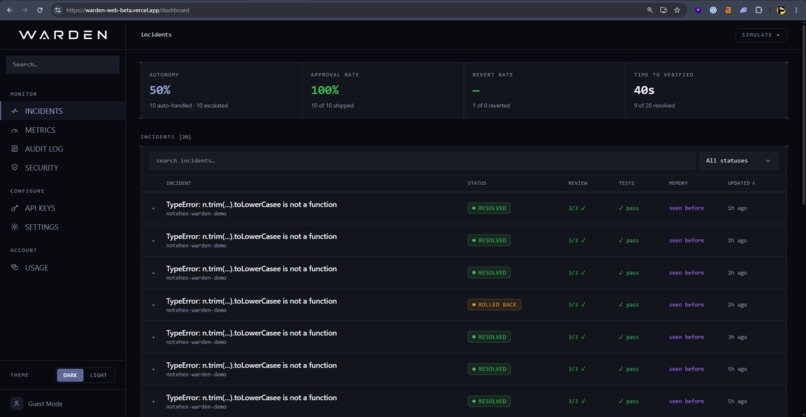Warden: The AI On-Call Engineer – screenshot 2