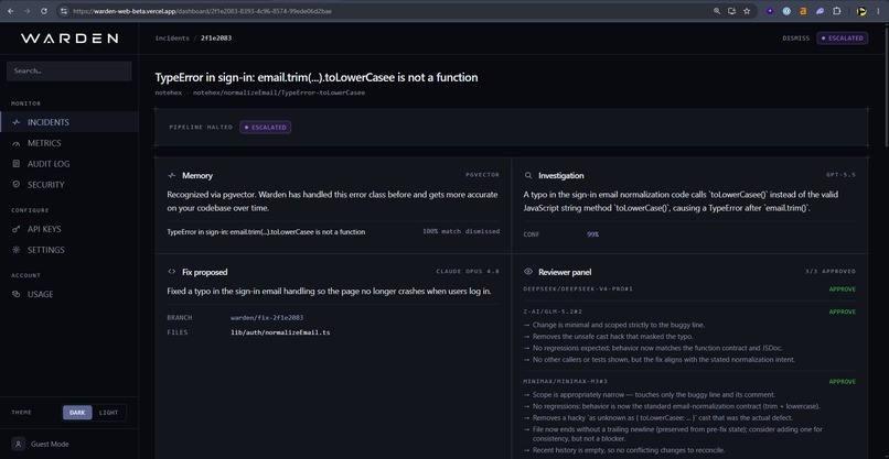 Warden: The AI On-Call Engineer – screenshot 4