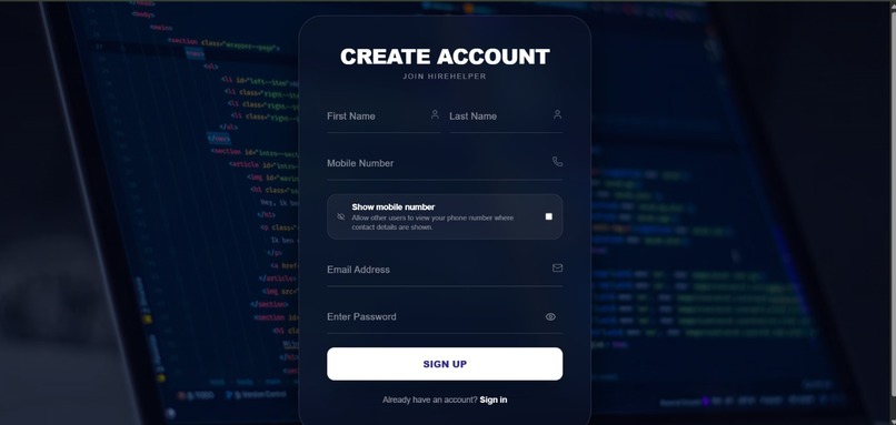 HireHelper – screenshot 1