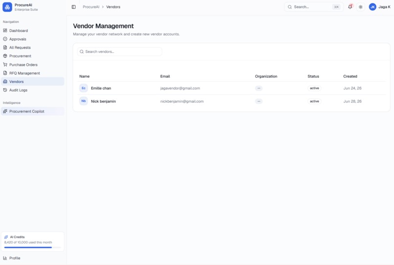 ProcureAI – screenshot 1
