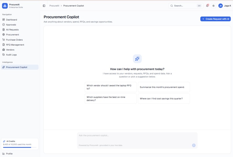 ProcureAI – screenshot 2