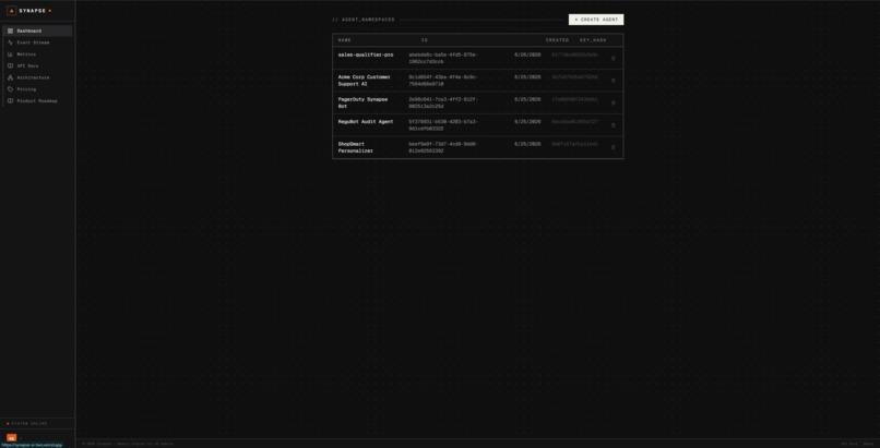 Synapse: Transactional Memory Engine for AI Agents – screenshot 1