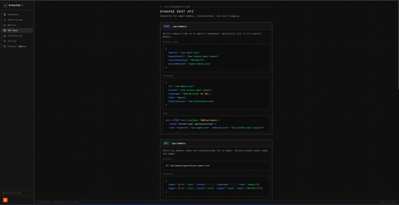 Synapse: Transactional Memory Engine for AI Agents – screenshot 5