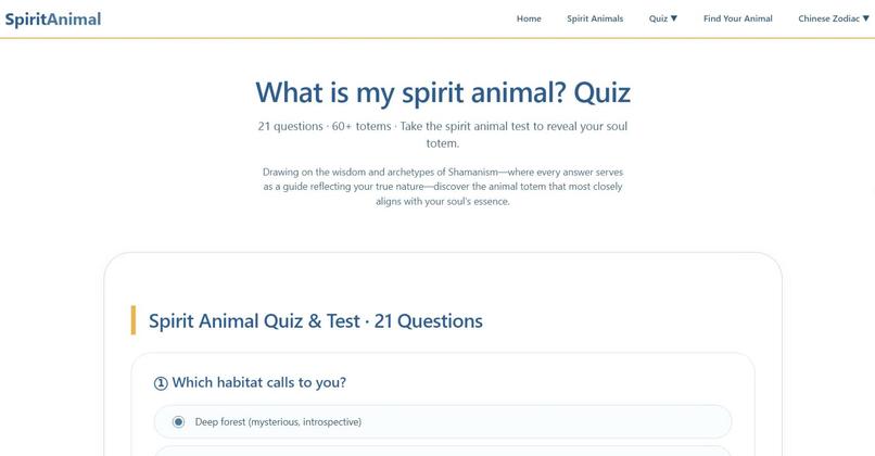 Spirit Animal Quiz – screenshot 1