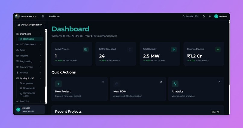 RISE AI - Solar EPC Operating System – screenshot 2