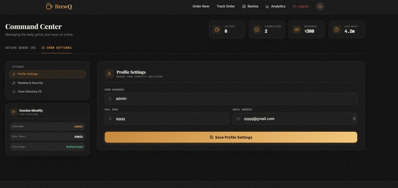 BrewQ: Smart Cafe Ordering & Barista Management Platform – screenshot 13