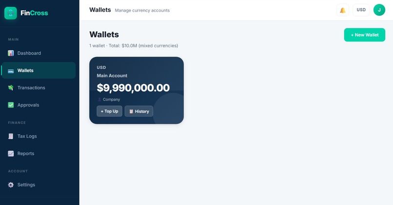 Global Multi-Currency Corporate Finance Platform – screenshot 3