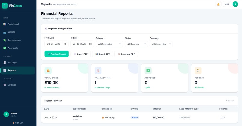 Global Multi-Currency Corporate Finance Platform – screenshot 11