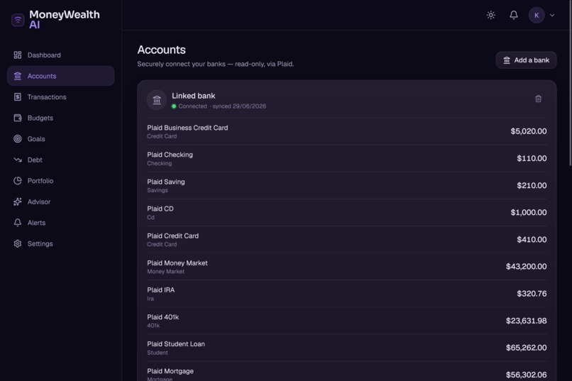 MoneyWealth AI – screenshot 2