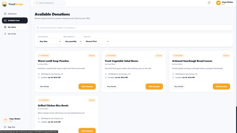 FoodBridge – screenshot 5