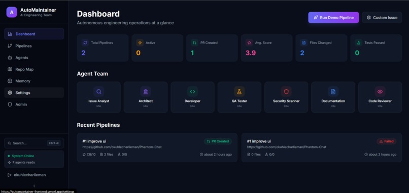 AutoMaintainer – screenshot 1