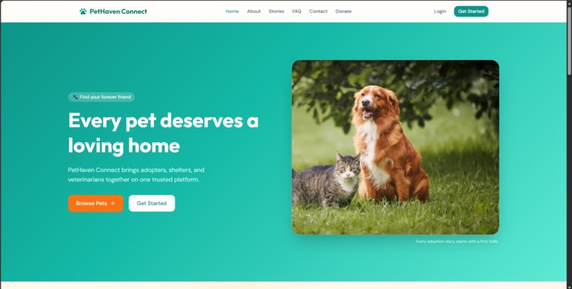 Pet Adoption Portal – screenshot 1